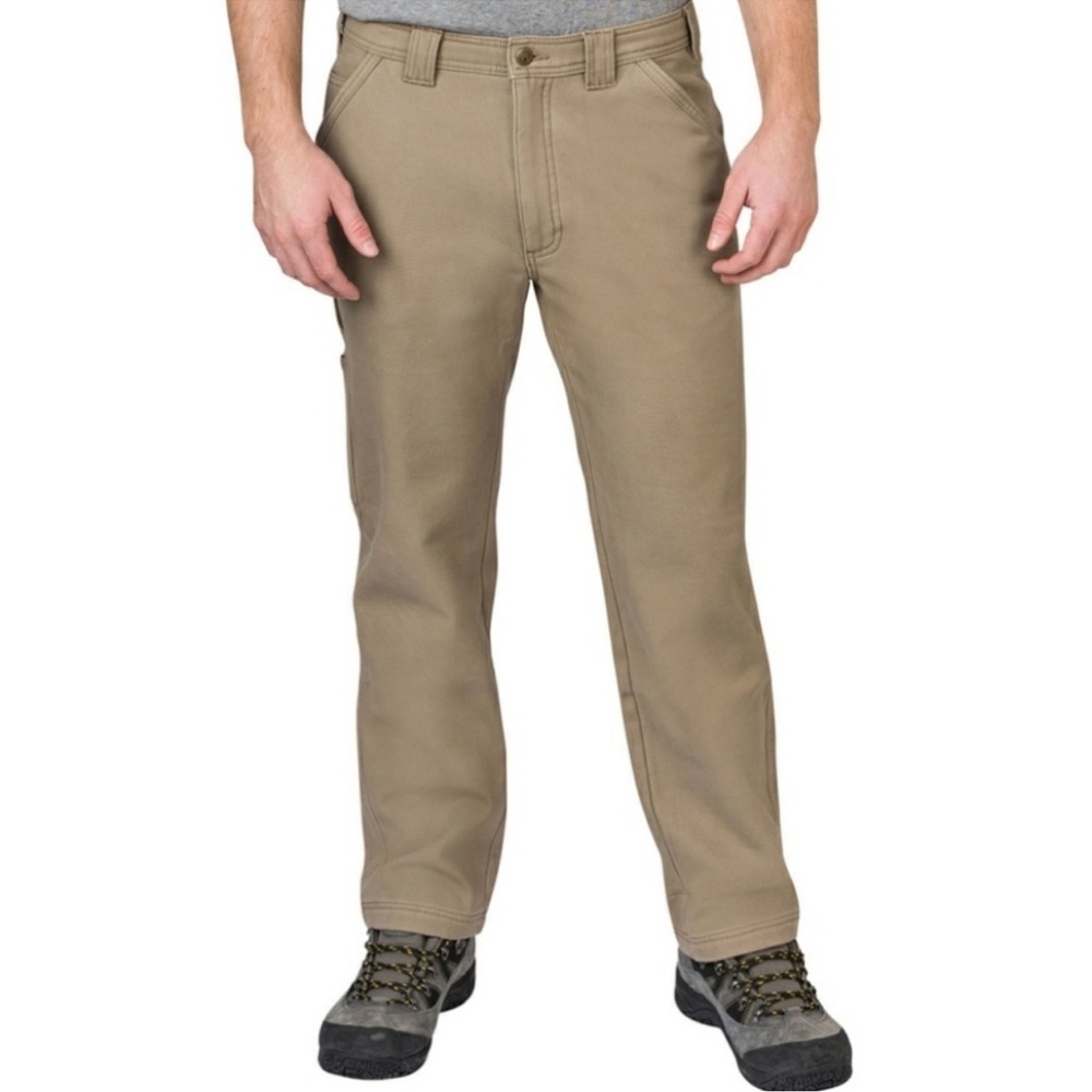 Coleman Fleece Lined Pants Utility Stretch Canvas Work-Khaki-Men Size 36 X 30